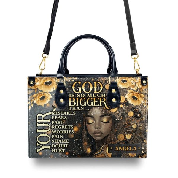 God Is So Much Bigger Than - Personalized Leather Handbag Sblhblm2450M