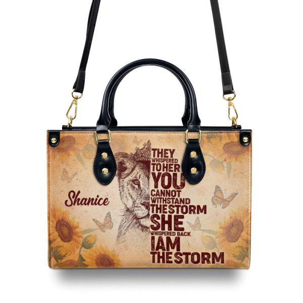I Am The Storm - Personalized Leather Handbag Stb178