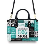 World'S Best Dog Mom - Personalized Leather Handbag Sbha04