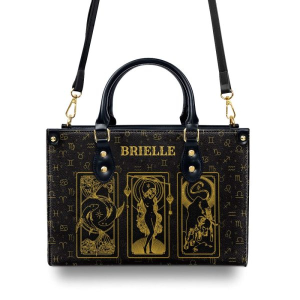 The Big Three Zodiac Signs - Personalized Leather Handbag Sbhn08