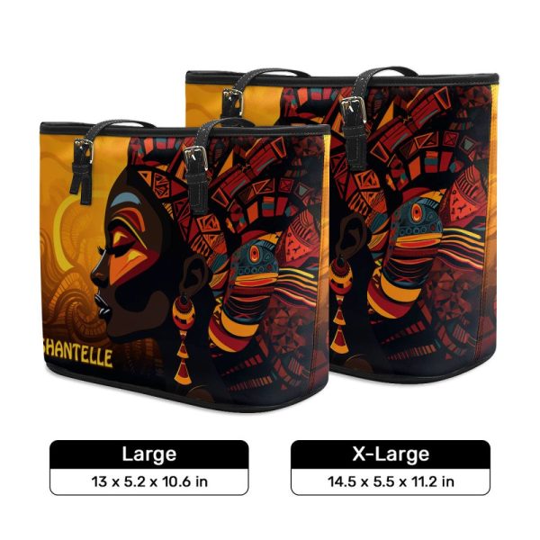 African Culture - Personalized Leather Totebag