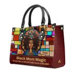 Black Mom Magic - Personalized Leather Handbag - Sb14A