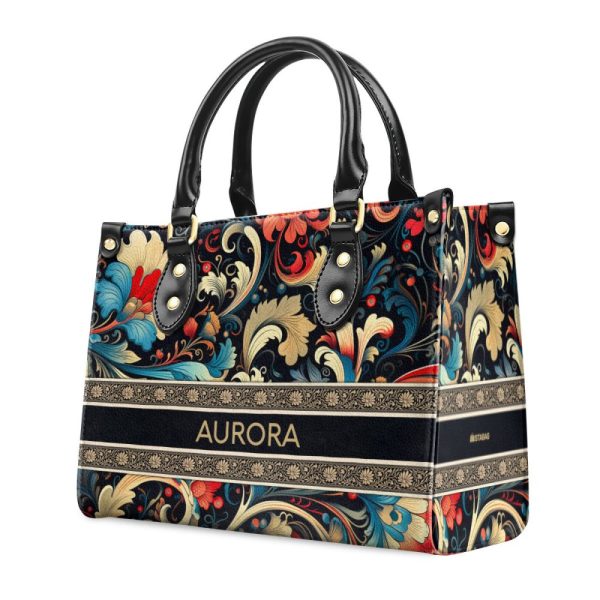 Flower - Bohemian  - Personalized Leather Handbag Stb134