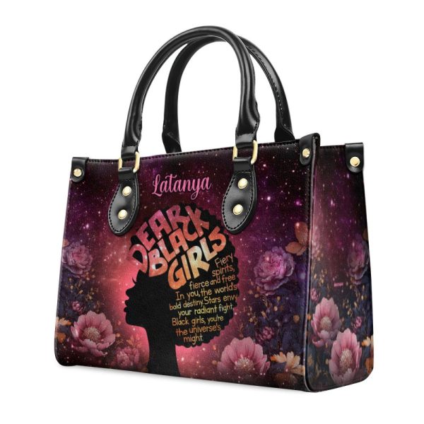 Dear Black Girls - Personalized Leather Handbag Stb146