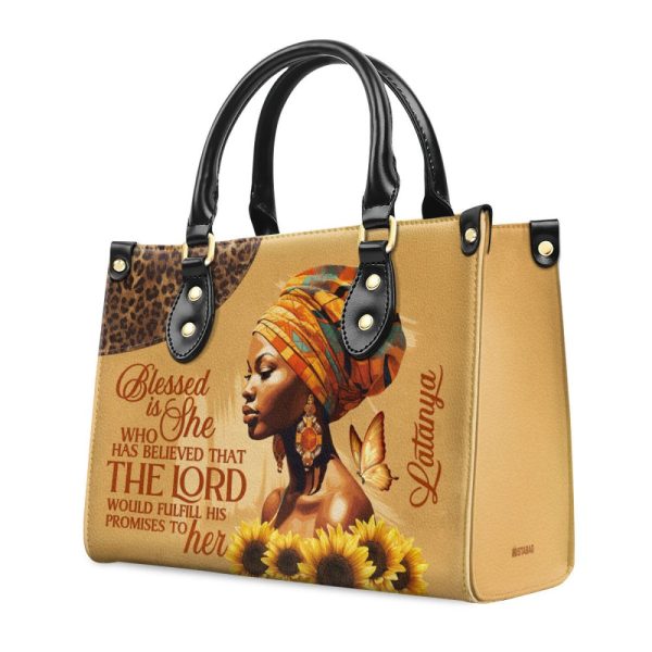 Blessed Is She Who Has Believed That The Lord Would Fulfill His Promises To Her! - Personalized Leather Handbag Stb152