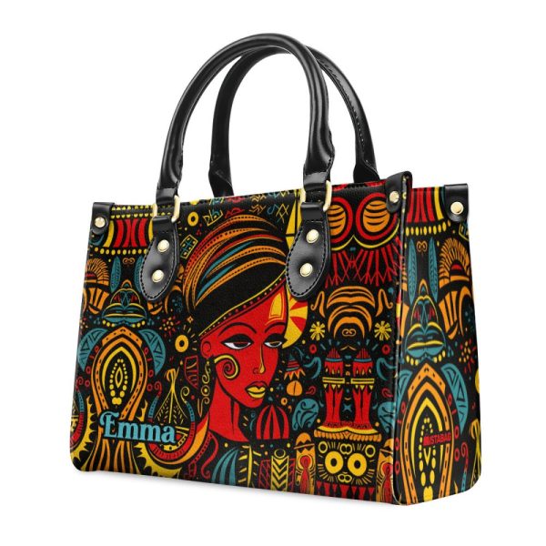 The Black Origin - Personalized Leather Handbag With Unique Texture Stb18B