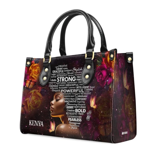 Afro Map - Personalized Leather Handbag Stb43