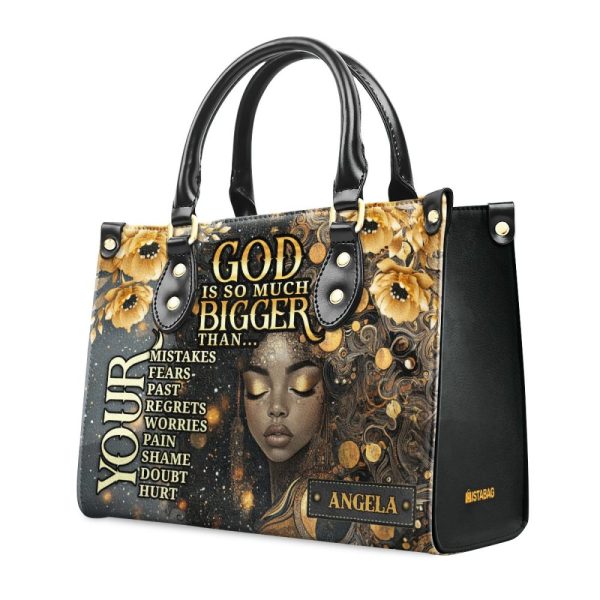 God Is So Much Bigger Than - Personalized Leather Handbag Sblhblm2450M