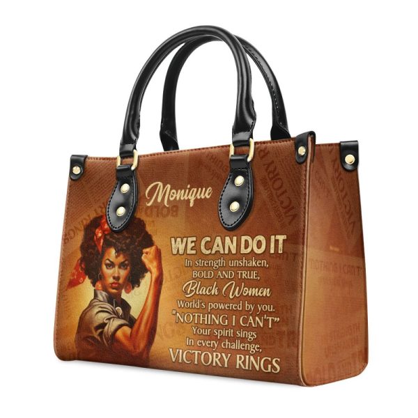 We Can Do It - Personalized Leather Handbag Stb163