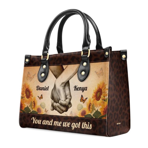 You And Me We Got This - Personalized Leather Handbag Stb187