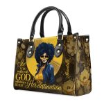 She Who Walks With God Will Always Reach Her Destination - Personalized Purple Leather Handbag Stb169