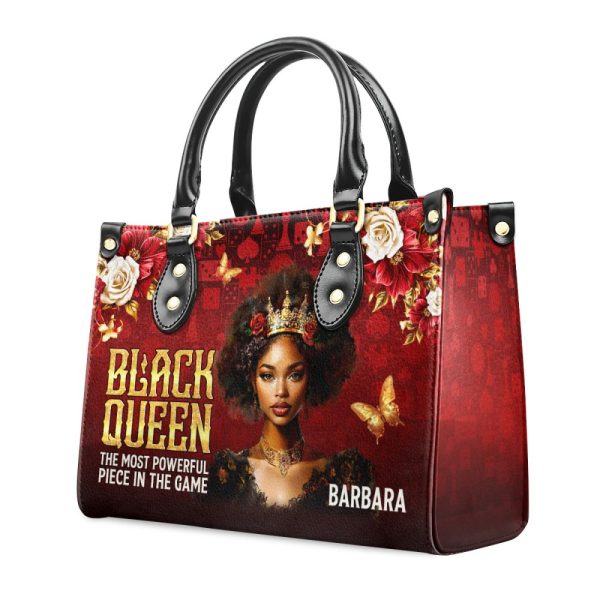 Black Queen Is Powerful - Personalized Leather Handbag
