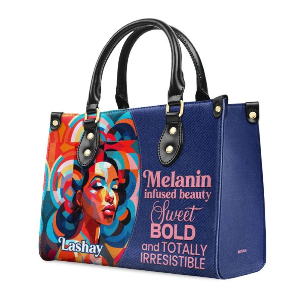 Melanin Infused Beauty - Personalized Leather Hand Bag Stb80