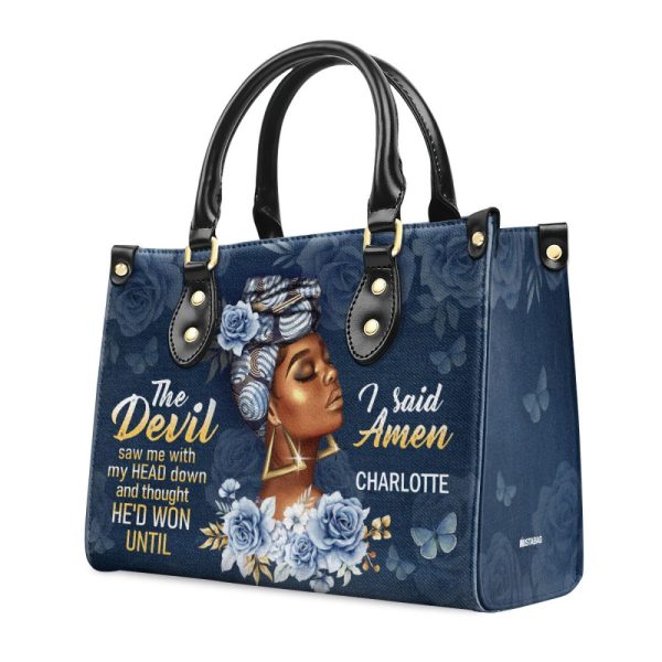 The Devil Saw Me With My Head Down - Personalized Leather Handbag Sblhblh1177M