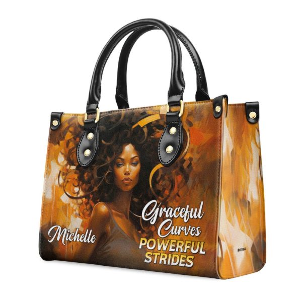 Graceful Curves Powerful Strides - Personalized Leather Handbag Sb305