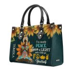 I'M Mostly Peace - Personalized Leather Handbag Sbhn12