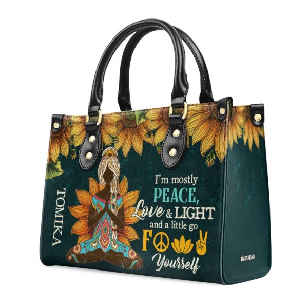 I'M Mostly Peace - Personalized Leather Handbag Sbhn12