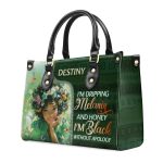 I Am Black Without Apology - Personalized Leather Handbag