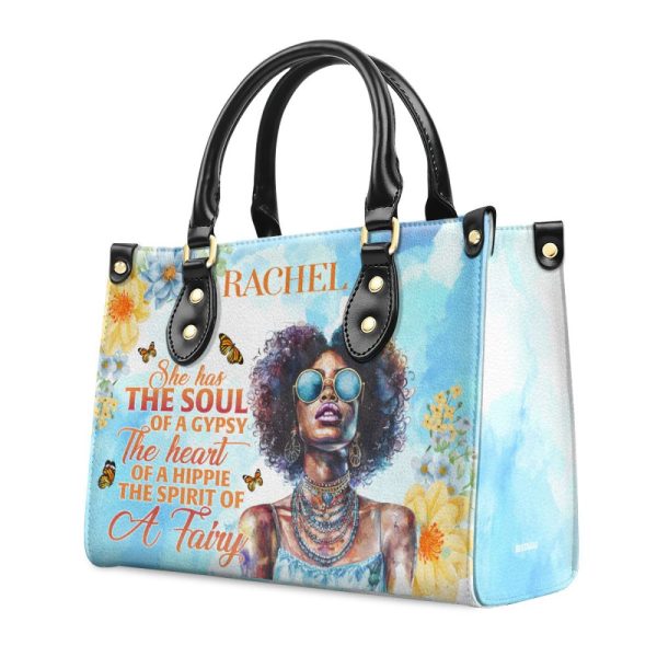 She Has The Soul Of A Gypsy - Personalized Leather Handbag Sbn07