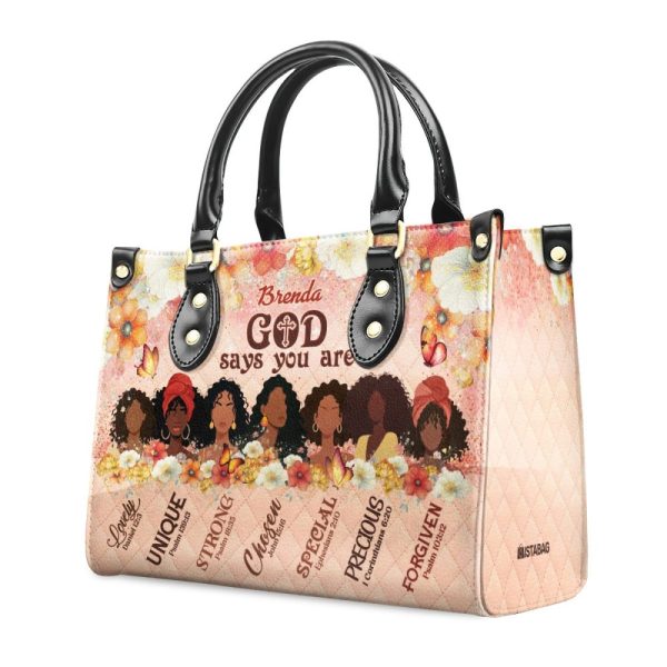 God Says You Are - Personalized Leather Handbag Sblhblm2478L