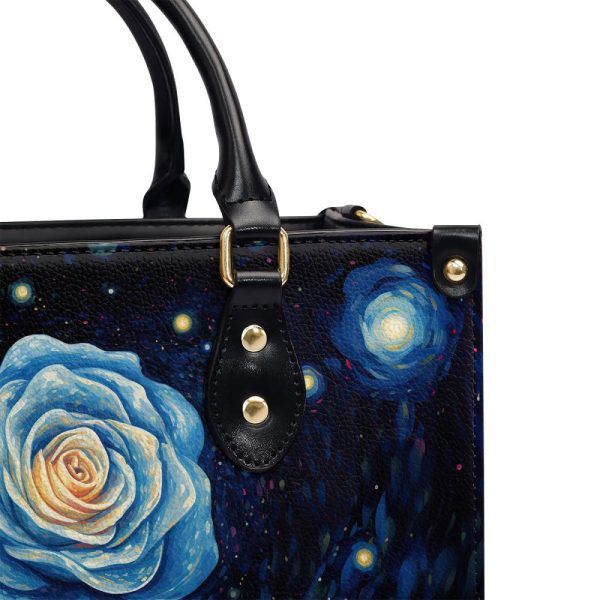 Rose Under The Starry Night - Personalized Leather Handbag - Stb139