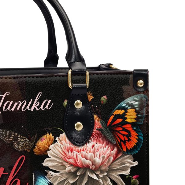 Faith Over Fear - Personalized Leather Handbag Stb28