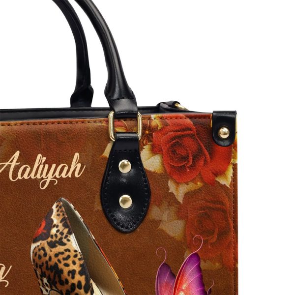 Birthday Queen - Personalized Purple Leather Handbag Stb67