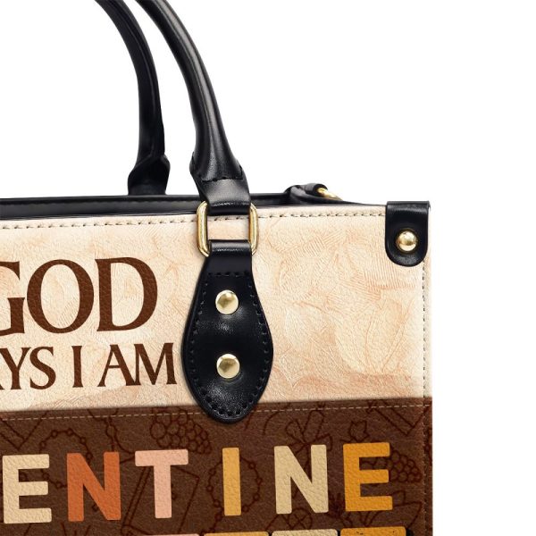 God Says I Am , Personalized Leather Handbag