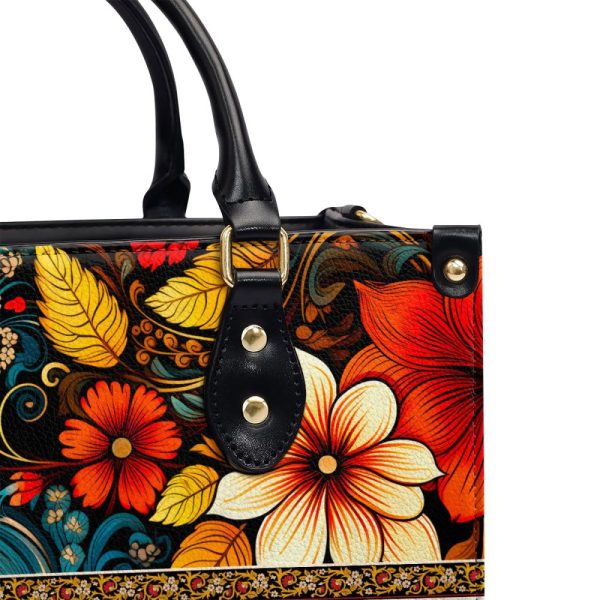 Classy Flower - Personalized Leather Handbag Stb124
