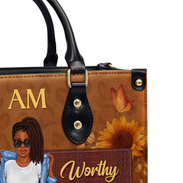 I Am - Personalized Leather Handbag Stb03