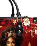 Black Queen Is Powerful - Personalized Leather Handbag