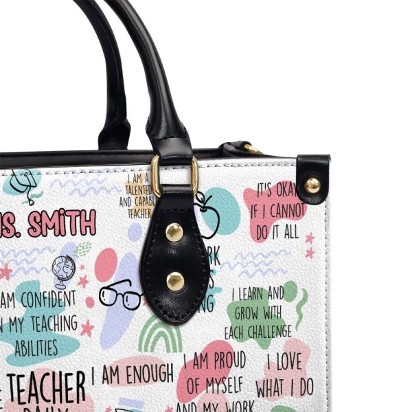 Teacher Daily Affirmations - Personalized Leather Handbag Sblhblm999L