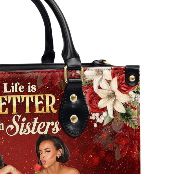 Life Is Better With Sisters - Personalized Leather Handbag