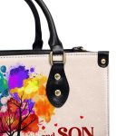 The Love Between Mother And Son Is Forever - Personalized Leather Handbag Stb188B