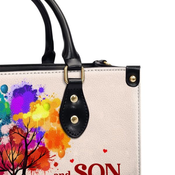 The Love Between Mother And Son Is Forever - Personalized Leather Handbag Stb188B