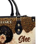 She Knows - Personalized Leather Handbag Sbhn09