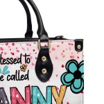 Blessed Nana - Personalized Leather Handbag Ms101
