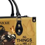 With God All Things Are Possible - Personalized Leather Handbag