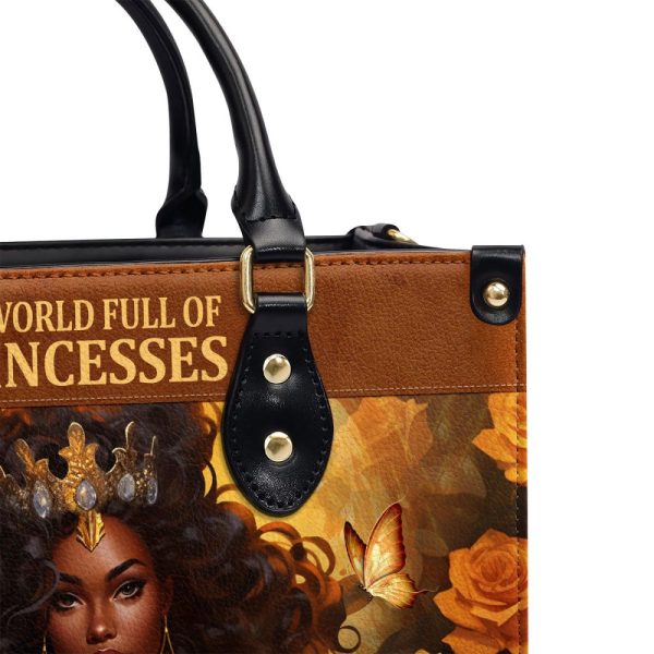 In A World Full Of Princesses, Be A Black Queen - Personalized Leather Handbag Stb161