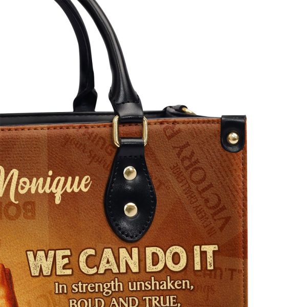 We Can Do It - Personalized Leather Handbag Stb163