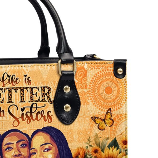 Life Is Better With Sisters - Personalized Leather Handbag