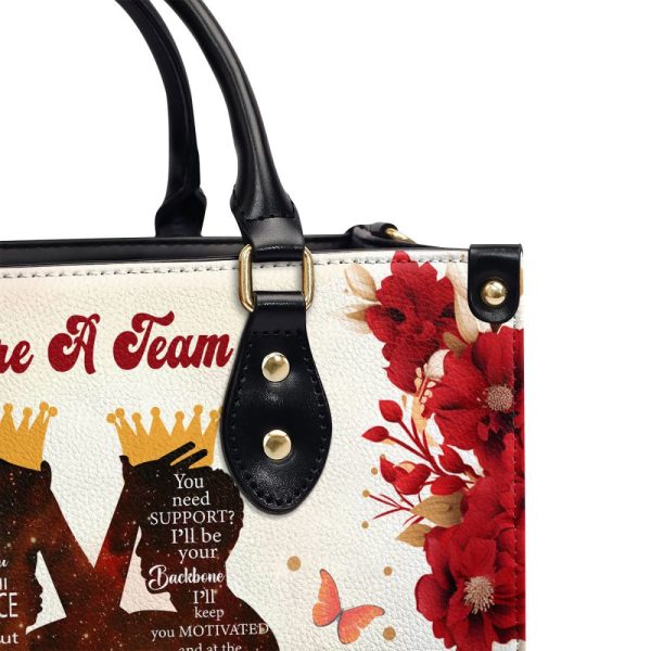 We'Re A Team - Personalized Leather Handbag Stb154