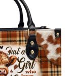 Just A Girl Who Loves Cows - Personalized Leather Handbag Sbha03