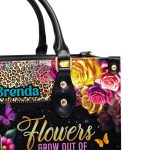 Flowers Grow Out Of Dark Moments - Personalized Leather Handbag Sblhblm2710D