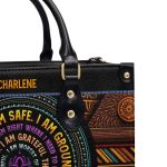 I Am Safe, I Am Balanced - Personalized Leather Handbag Mb46