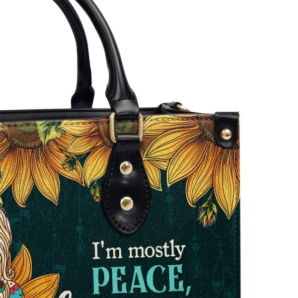 I'M Mostly Peace - Personalized Leather Handbag Sbhn12
