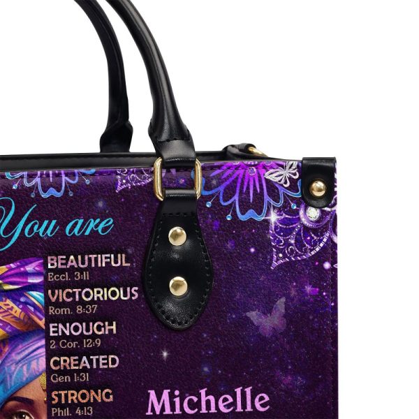 God Says You Are - Personalized Leather Handbag Mb32