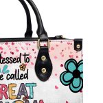 Blessed To Be Called Great Grandma - Personalized Leather Handbag