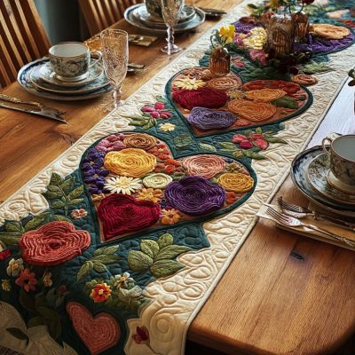 Warm Pieces Quilted Table Runner