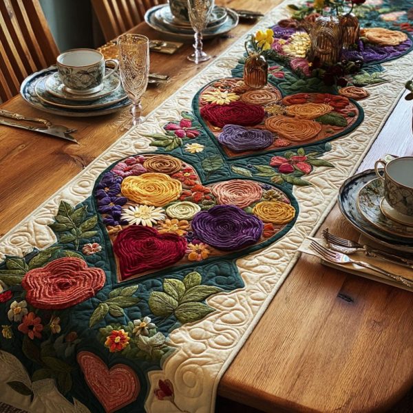 Warm Pieces Quilted Table Runner